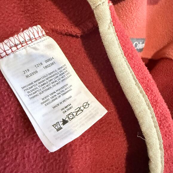 Columbia Benton Springs Coral Red Half-Snap Pullover Fleece Jacket - L - Picture 5 of 5